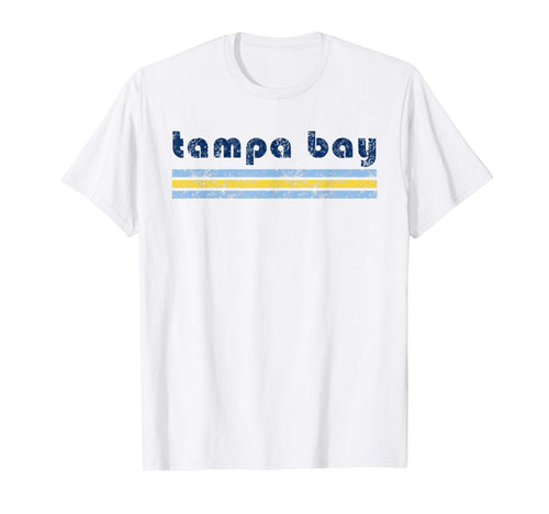 Tampa Florida Three Stripe Weathered T-Shirt - Trendy Graphic Unisex - T-Shirt, Sweatshirt, Hoodie