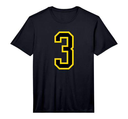 Number 3 Yellow Black Sports T-Shirt - Casual Everyday Wear for Adults - T-Shirt, Sweatshirt, Hoodie