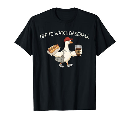 Off To Watch Baseball Goose Sports T-Shirt - Unique Graphic for Adults - T-Shirt, Sweatshirt, Hoodie