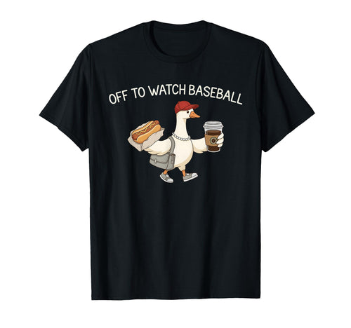 Off To Watch Baseball Goose Sports T-Shirt - Unique Graphic for Adults - T-Shirt, Sweatshirt, Hoodie