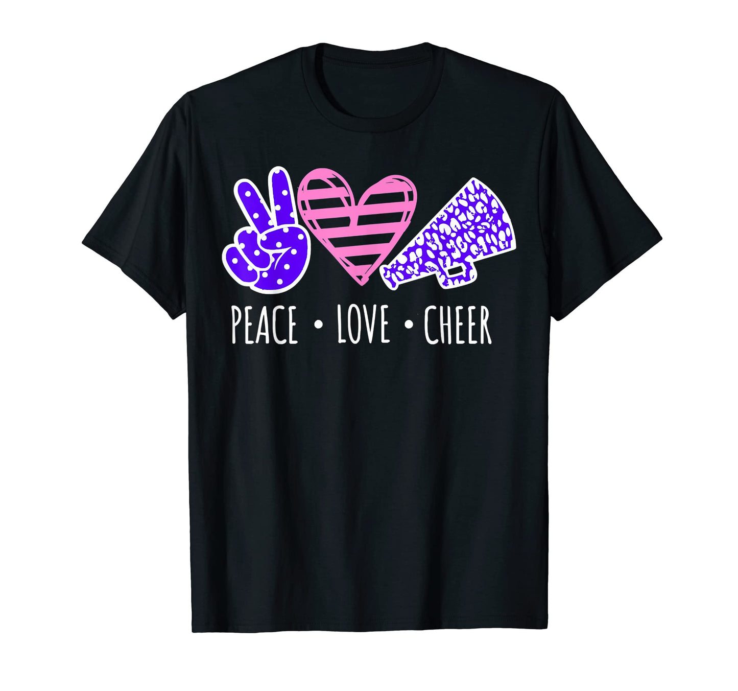Peace Love Cheer Cheerleader T-Shirt - Minimalist Print for Adults - T-Shirt, Sweatshirt, Hoodie