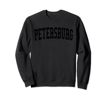 Petersburg Va Distressed Black Varsity Sweatshirt - Graphic Print Men Women - T-Shirt, Sweatshirt, Hoodie