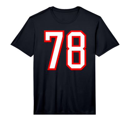 White Red Sports Team Number 78 T-Shirt - Unique Graphic for Adults - T-Shirt, Sweatshirt, Hoodie