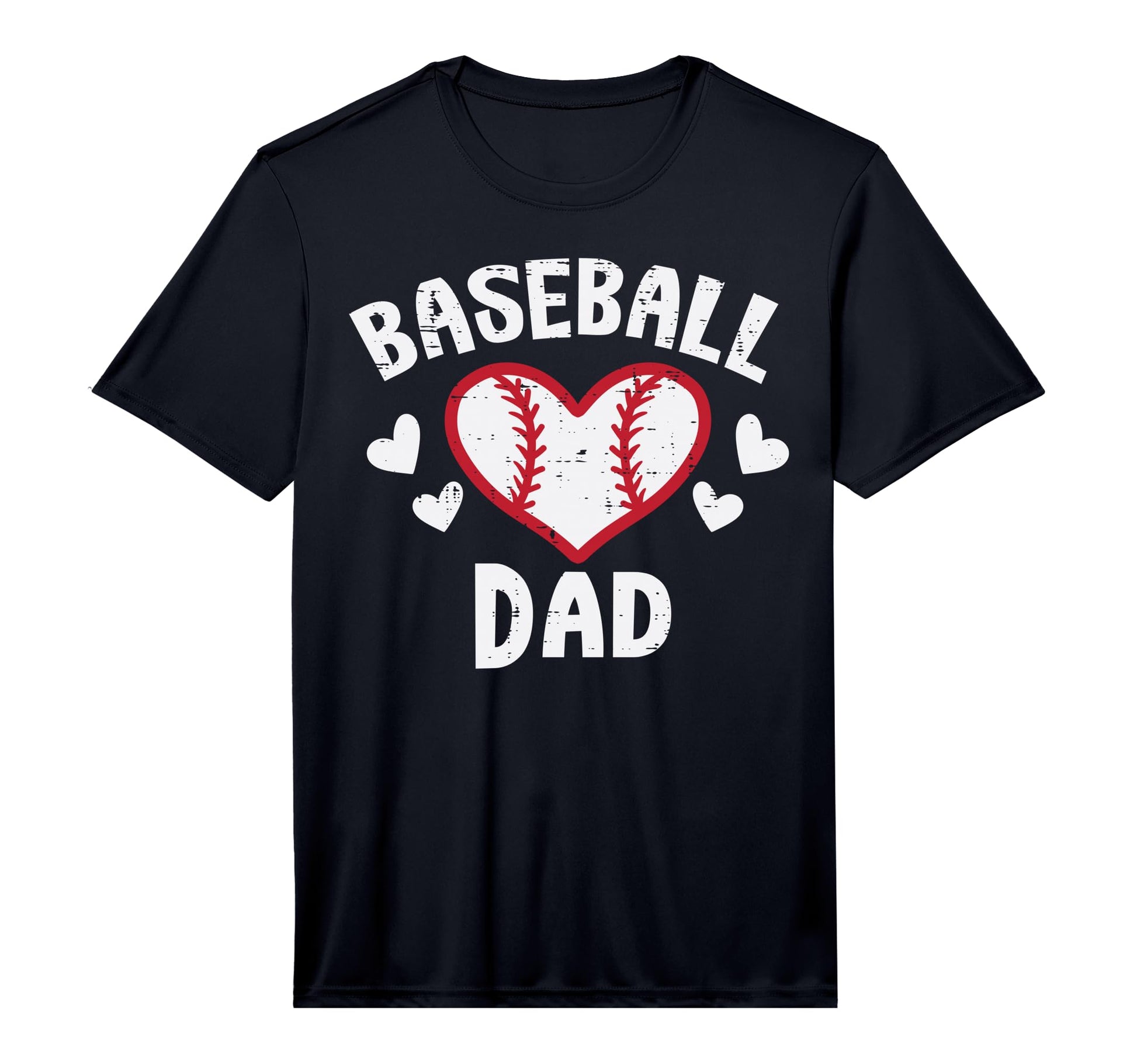 Mens Baseball Dad Heart Family T-Shirt - Minimalist Print for Adults - T-Shirt, Sweatshirt, Hoodie