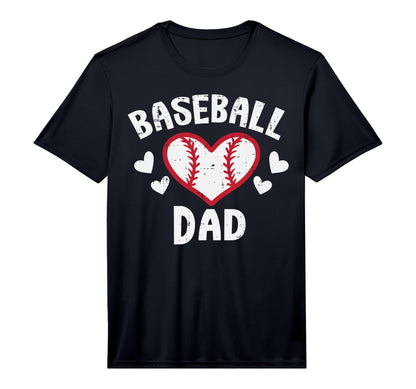 Mens Baseball Dad Heart Family T-Shirt - Minimalist Print for Adults - T-Shirt, Sweatshirt, Hoodie