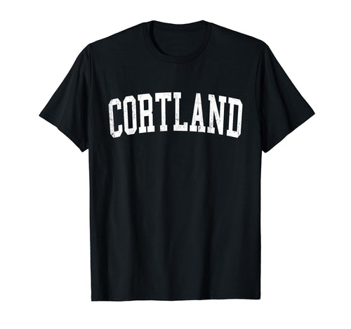 Cortland Ny Distressed White Varsity T-Shirt - Aesthetic Graphic Unisex - T-Shirt, Sweatshirt, Hoodie
