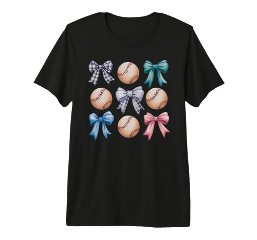 Baseball Coquette Bow Mom Sister Tri T-Shirt - Trendy Graphic Men Women - T-Shirt, Sweatshirt, Hoodie