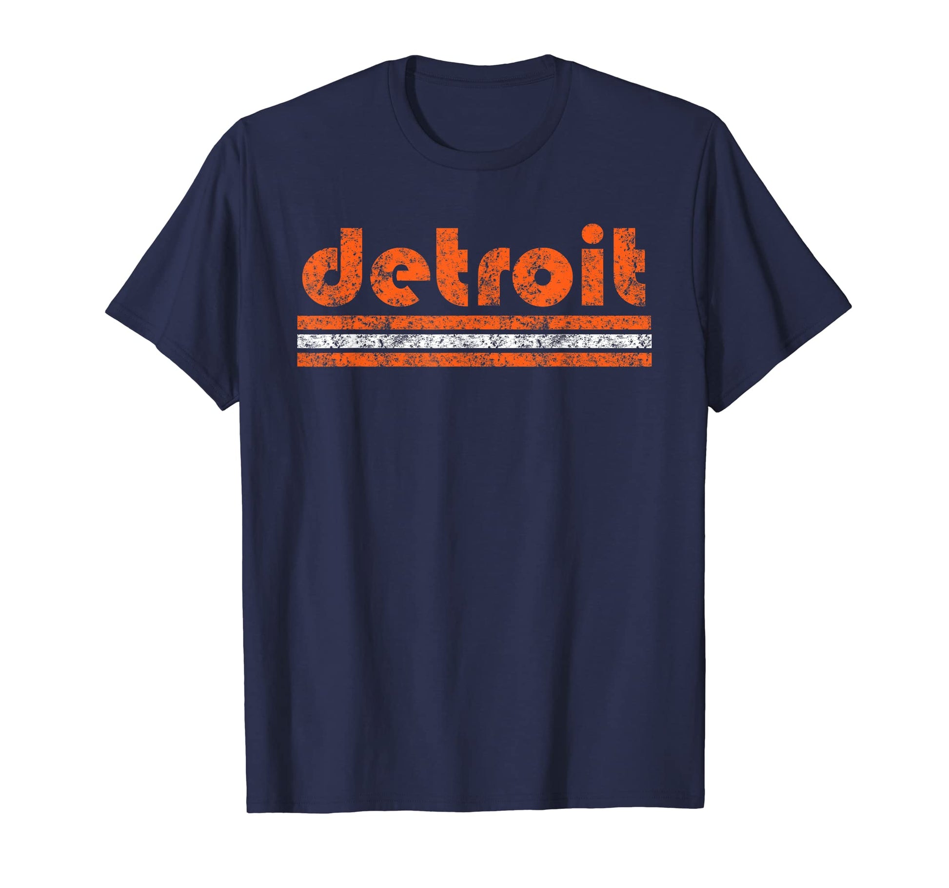 Detroit Three Stripe Weathered T-Shirt - Trendy Graphic Men Women - T-Shirt, Sweatshirt, Hoodie