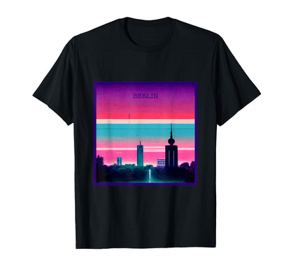 Vaporwave City Berlin Aesthetic T-Shirt - Unique Graphic for Adults - T-Shirt, Sweatshirt, Hoodie