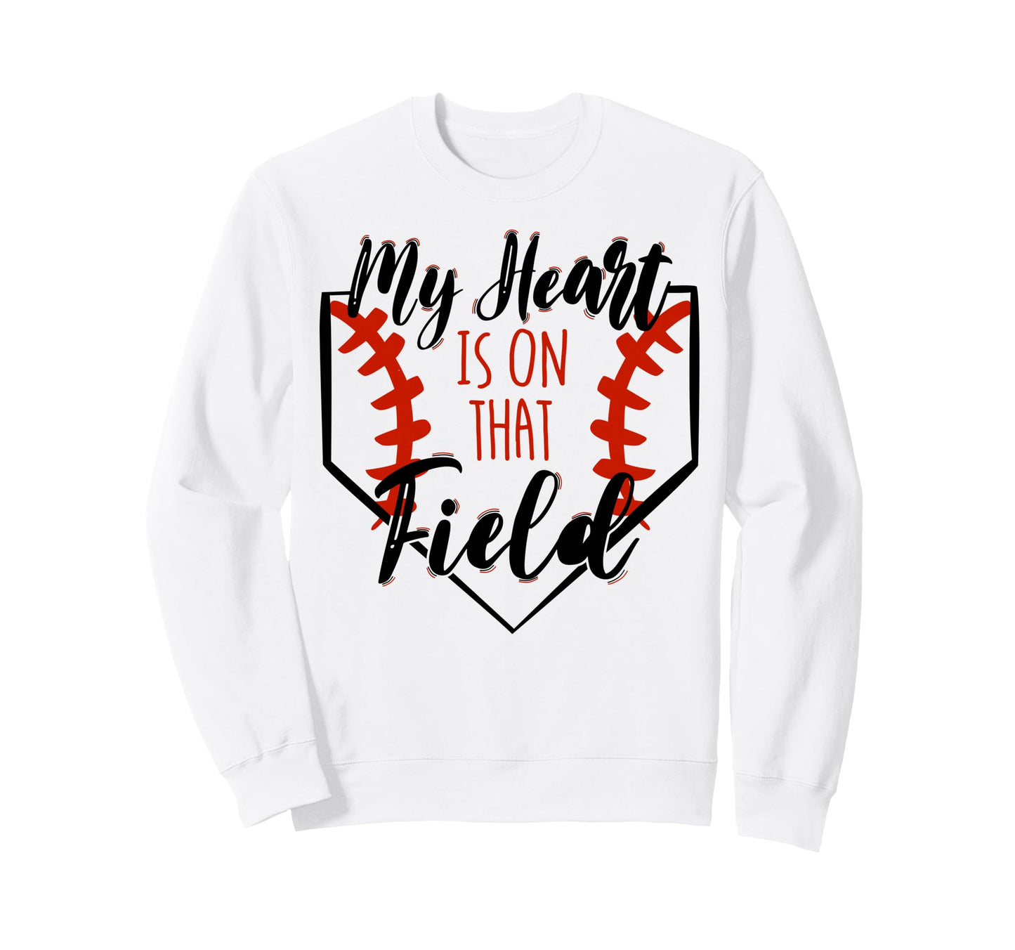 My Heart Is Baseball Field Sweatshirt - Fun Novelty Design Men Women - T-Shirt, Sweatshirt, Hoodie