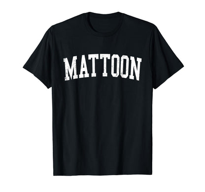 Mattoon Il Distressed White Varsity T-Shirt - Trendy Graphic for Adults - T-Shirt, Sweatshirt, Hoodie