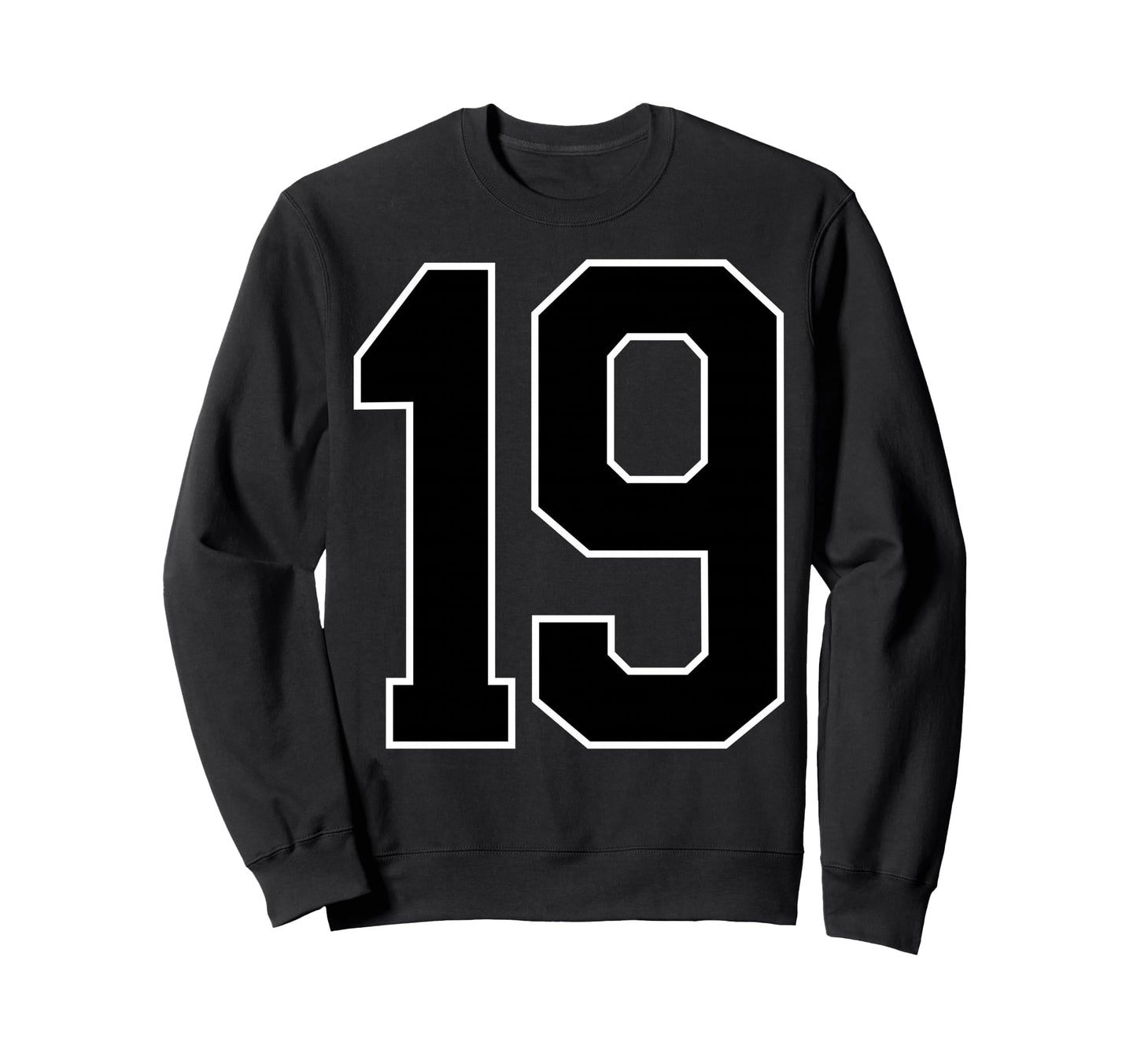 Black Sports Team Number 19 Fan Sweatshirt - Aesthetic Graphic Men Women - T-Shirt, Sweatshirt, Hoodie