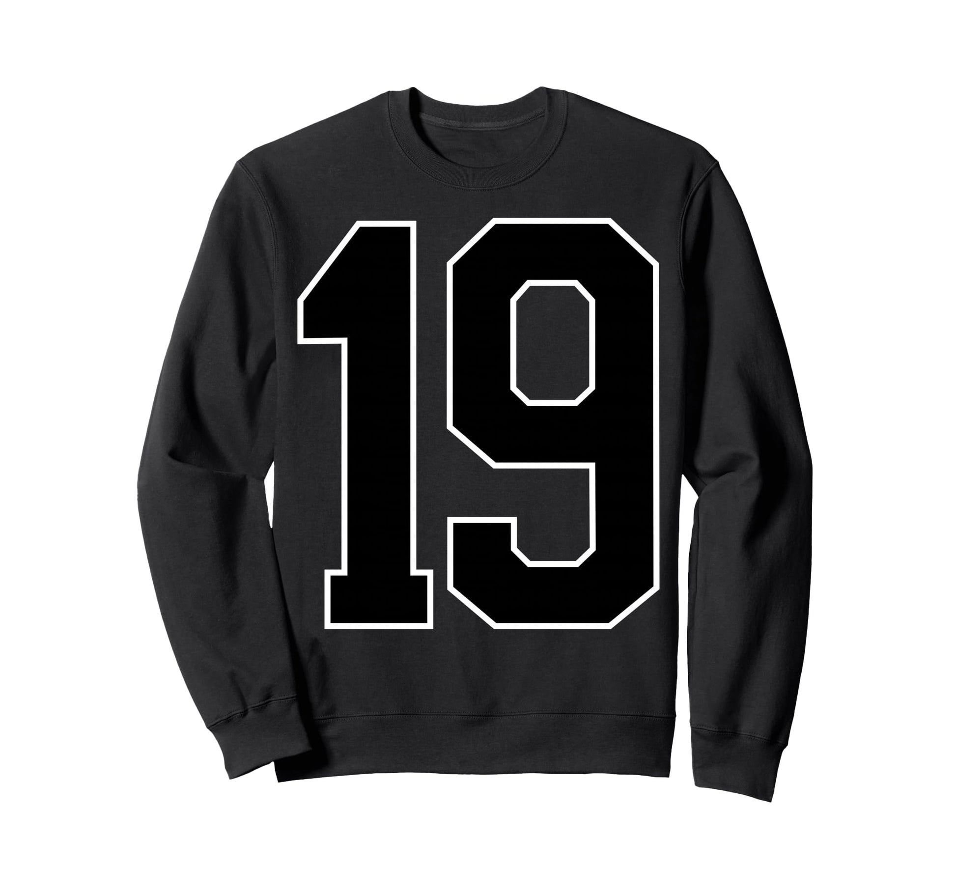 Black Sports Team Number 19 Fan Sweatshirt - Aesthetic Graphic Men Women - T-Shirt, Sweatshirt, Hoodie