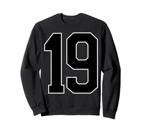 Black Sports Team Number 19 Fan Sweatshirt - Aesthetic Graphic Men Women - T-Shirt, Sweatshirt, Hoodie