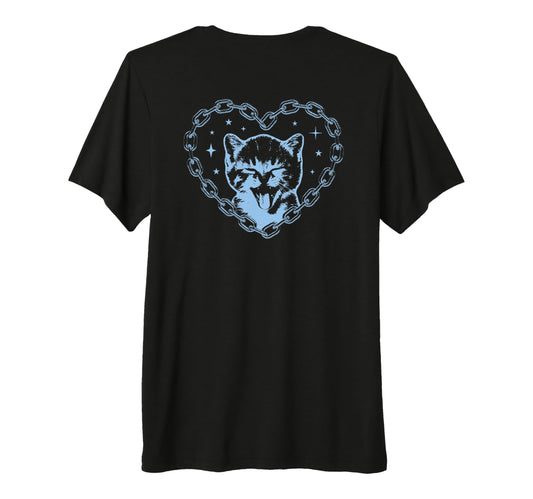 Y2K Cat Chain Heart Emo Goth 90S 2000S T-Shirt - Aesthetic Graphic Unisex - T-Shirt, Sweatshirt, Hoodie