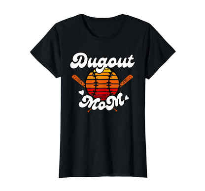 Baseball Dugout Mom Funny Baseball T-Shirt - Trendy Graphic for Adults - T-Shirt, Sweatshirt, Hoodie