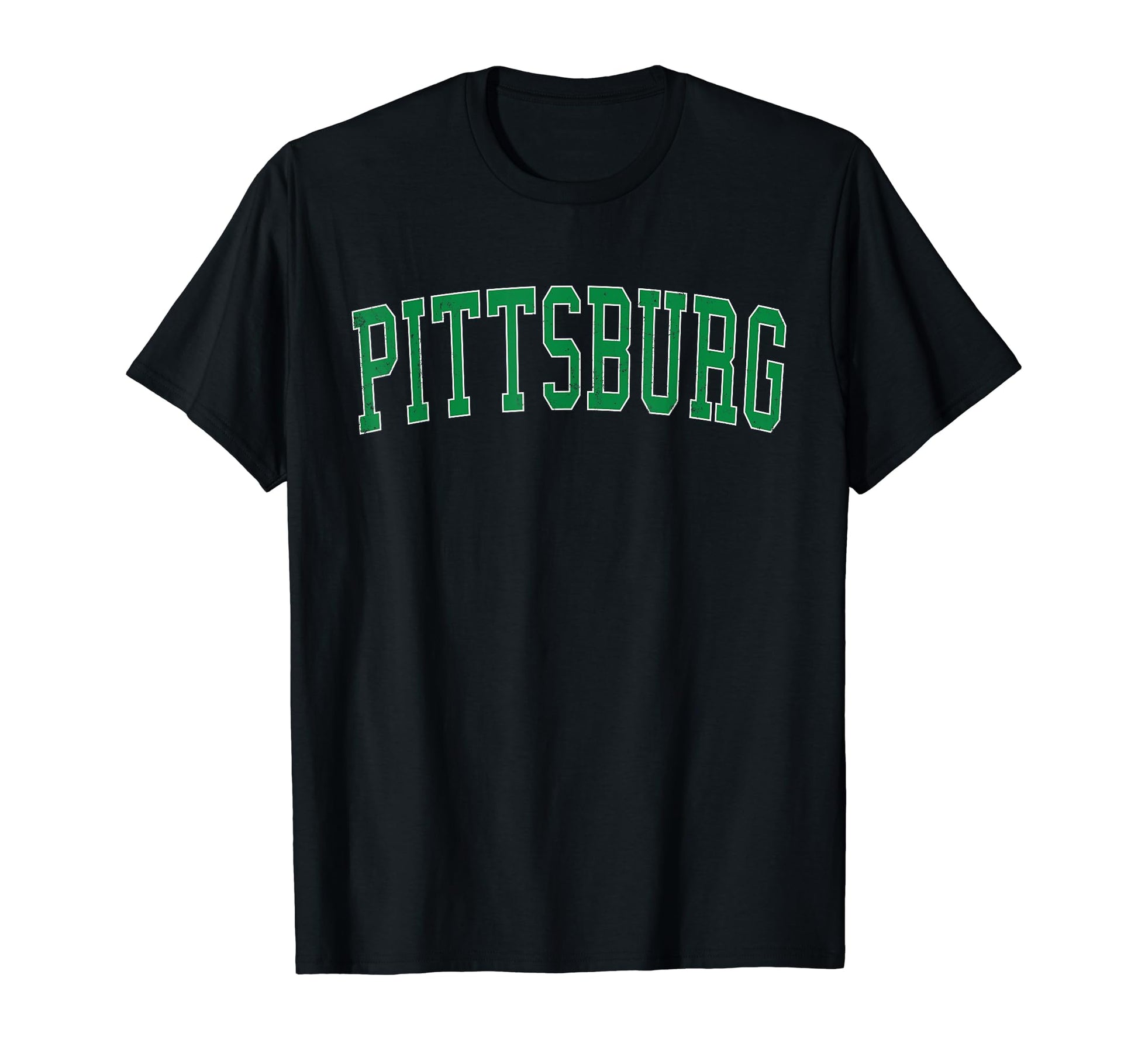 Pittsburg Ks Distressed Green Varsity T-Shirt - Graphic Print Men Women - T-Shirt, Sweatshirt, Hoodie