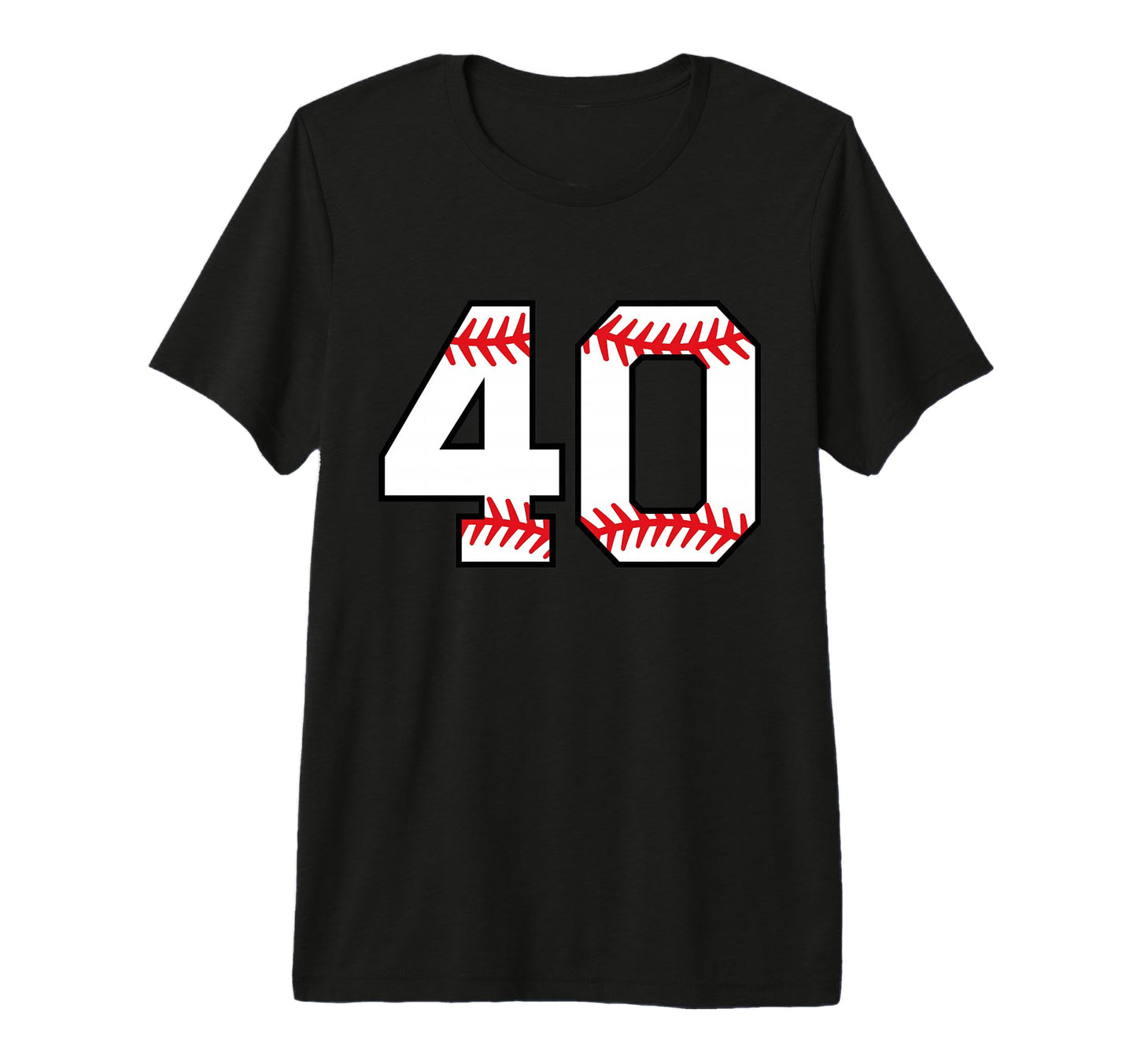 Baseball Number 40 Tri Blend T-Shirt - Fun Novelty Design for Adults - T-Shirt, Sweatshirt, Hoodie