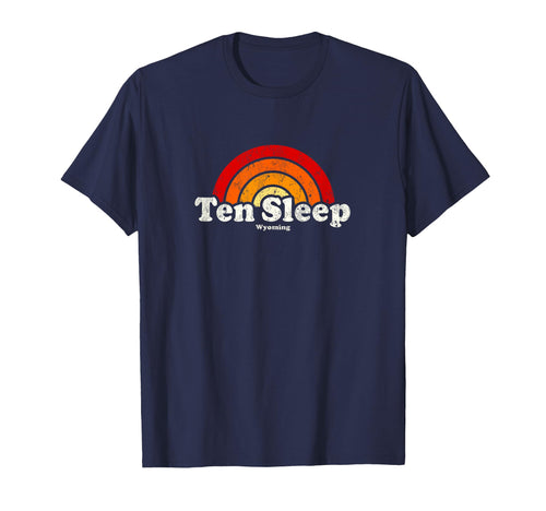 Ten Sleep Wyoming Wy 70S Rainbow T-Shirt - Fun Novelty Design for Adults - T-Shirt, Sweatshirt, Hoodie