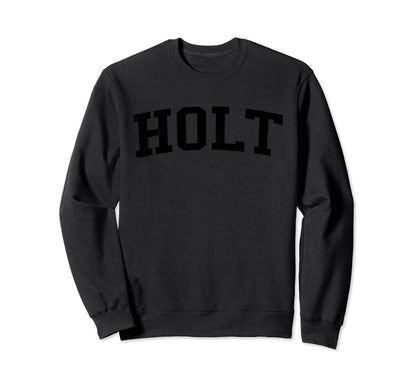Holt Mi Distressed Black Varsity Sweatshirt - Graphic Print Unisex - T-Shirt, Sweatshirt, Hoodie