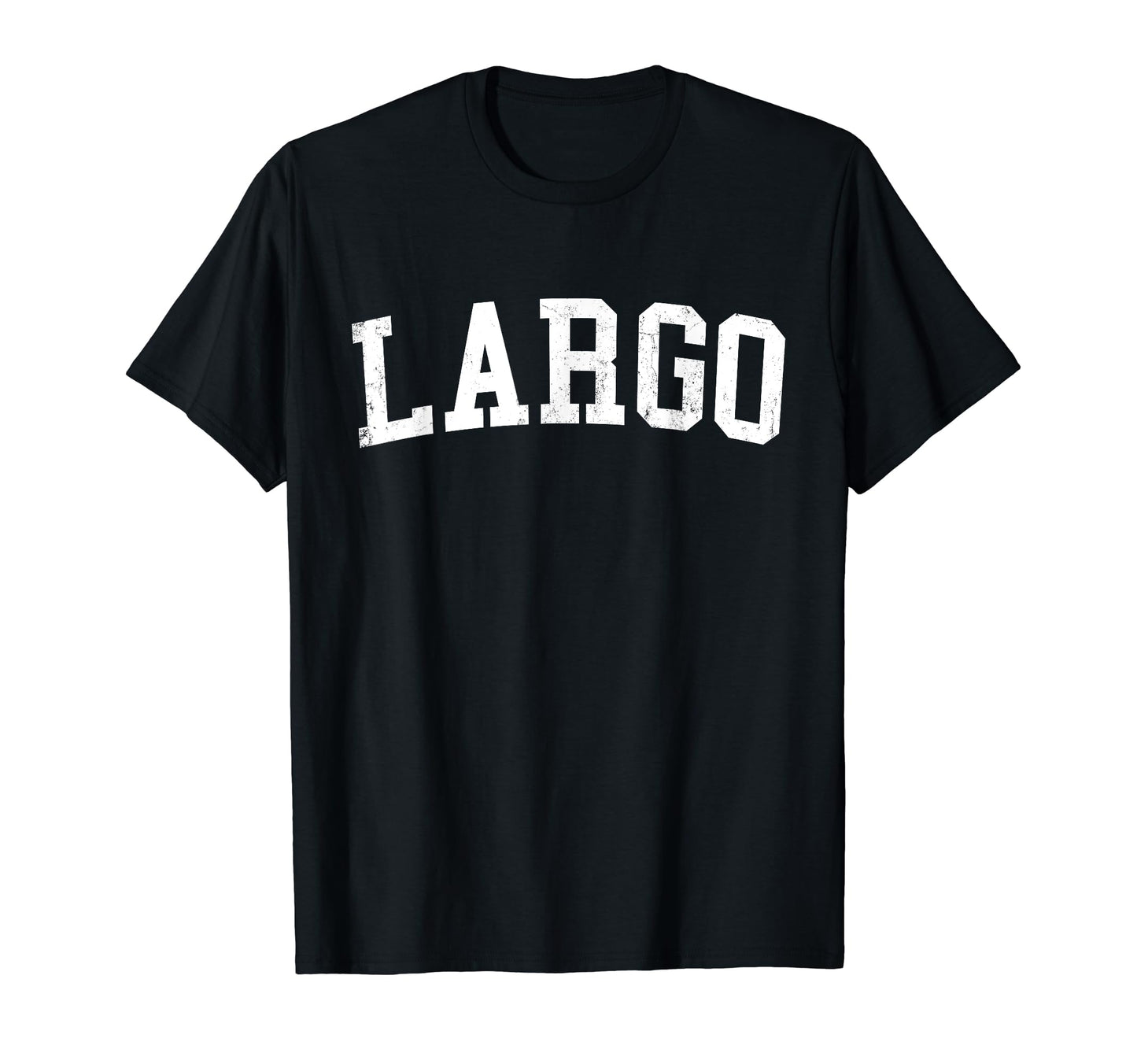 Largo Fl Distressed White Varsity T-Shirt - Novelty Apparel Men Women - T-Shirt, Sweatshirt, Hoodie