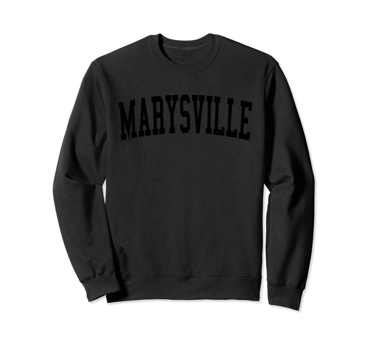 Marysville Wa Distressed Black Sweatshirt - Minimalist Print Men Women - T-Shirt, Sweatshirt, Hoodie