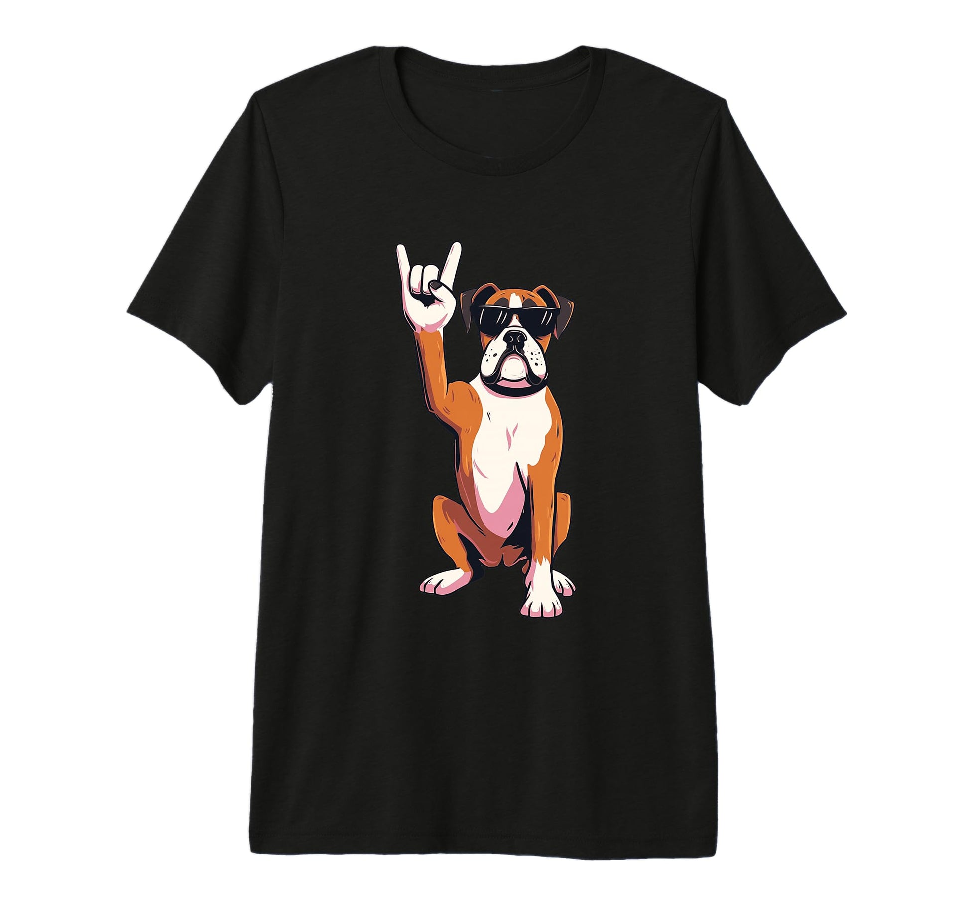Boxer Dog Rock Sunglasses Tri Blend T-Shirt - Aesthetic Graphic Men Women - T-Shirt, Sweatshirt, Hoodie