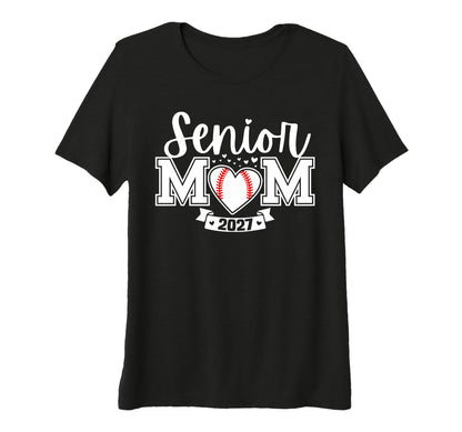 Womens Senior Baseball Mom Class 2027 T-Shirt - Unique Graphic for Adults - T-Shirt, Sweatshirt, Hoodie