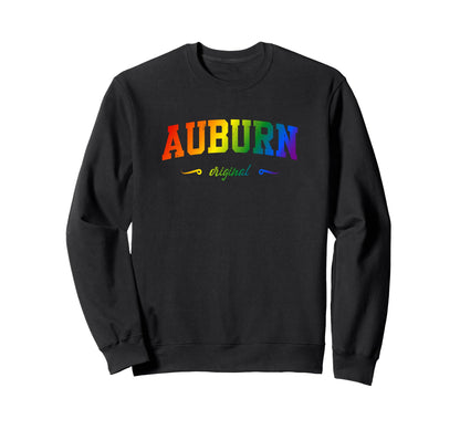 Auburn Maine Lgbtqai Rainbow Sweatshirt - Fun Novelty Design Unisex - T-Shirt, Sweatshirt, Hoodie