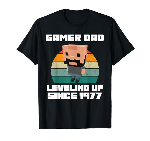 Gamer Dad Leveling Up Since 1977 T-Shirt - Minimalist Print Men Women - T-Shirt, Sweatshirt, Hoodie