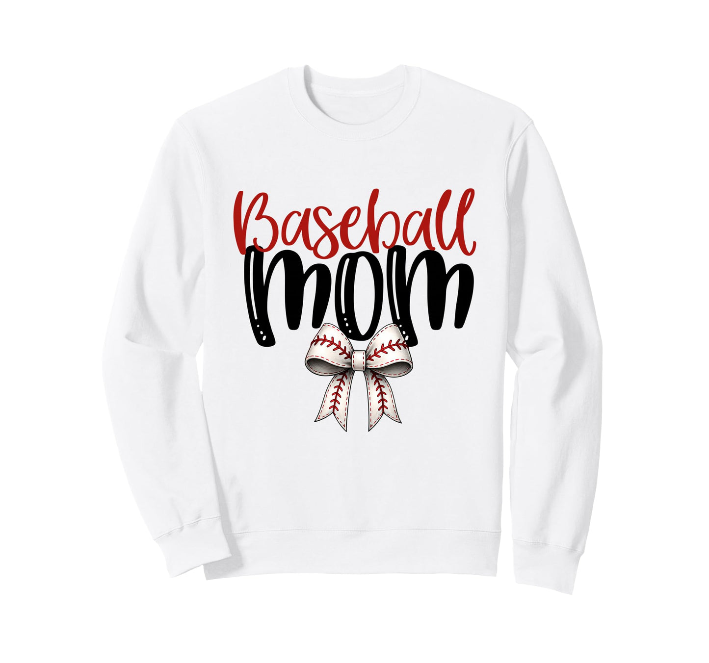 Baseball Mom Coquette Bow Game Sweatshirt - Fun Novelty Design for Adults - T-Shirt, Sweatshirt, Hoodie