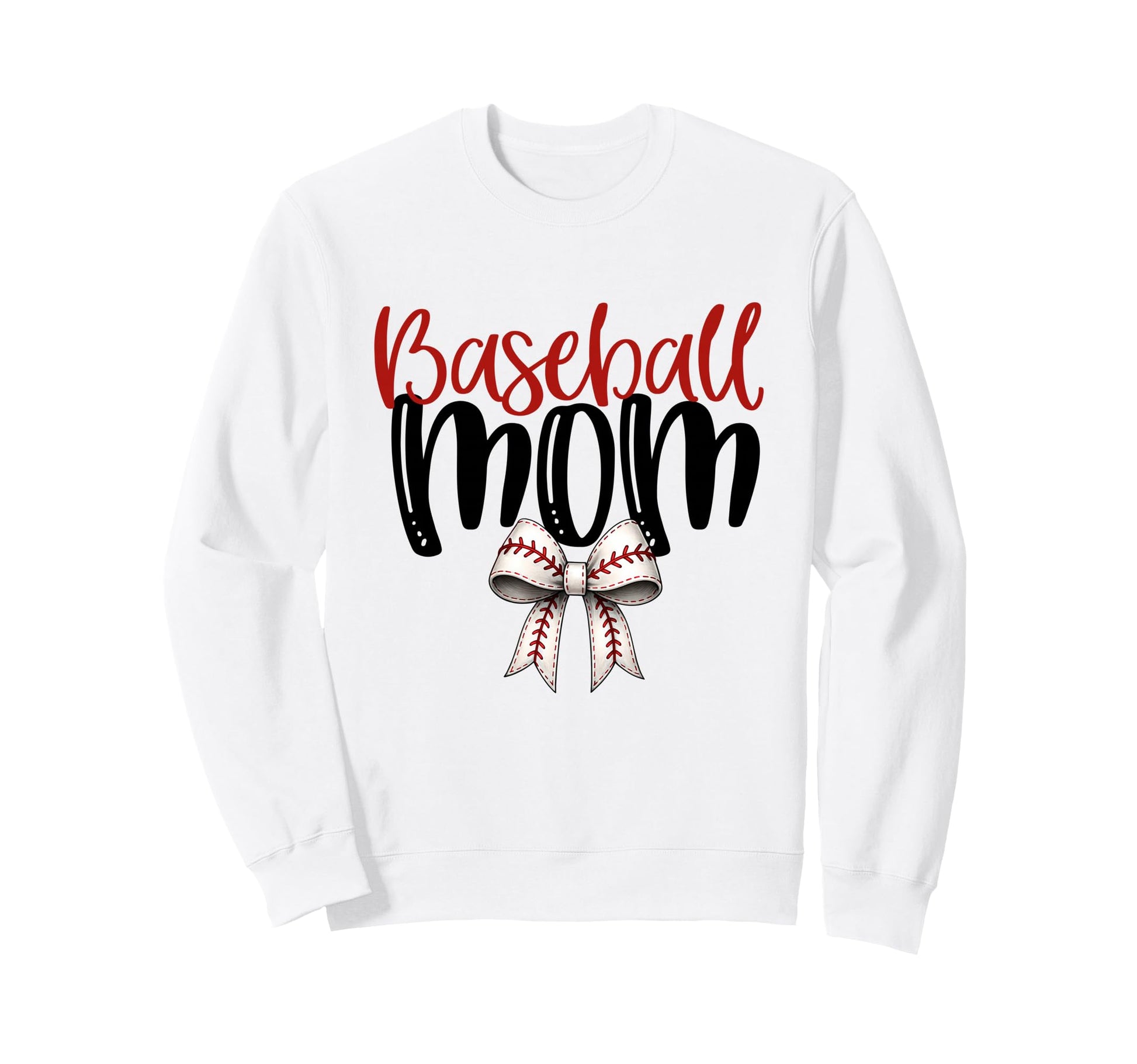 Baseball Mom Coquette Bow Game Sweatshirt - Fun Novelty Design for Adults - T-Shirt, Sweatshirt, Hoodie