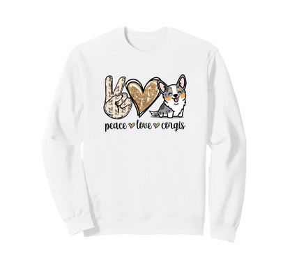 Funny Kawaii Peace Love Cardigan Blue Sweatshirt - Unique Graphic Unisex - T-Shirt, Sweatshirt, Hoodie