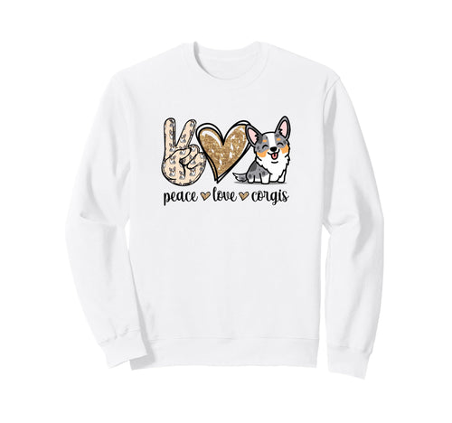 Funny Kawaii Peace Love Cardigan Blue Sweatshirt - Unique Graphic Unisex - T-Shirt, Sweatshirt, Hoodie