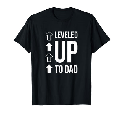 Leveld Up To Dad New Dad First Time T-Shirt - Custom Art Print for Adults - T-Shirt, Sweatshirt, Hoodie