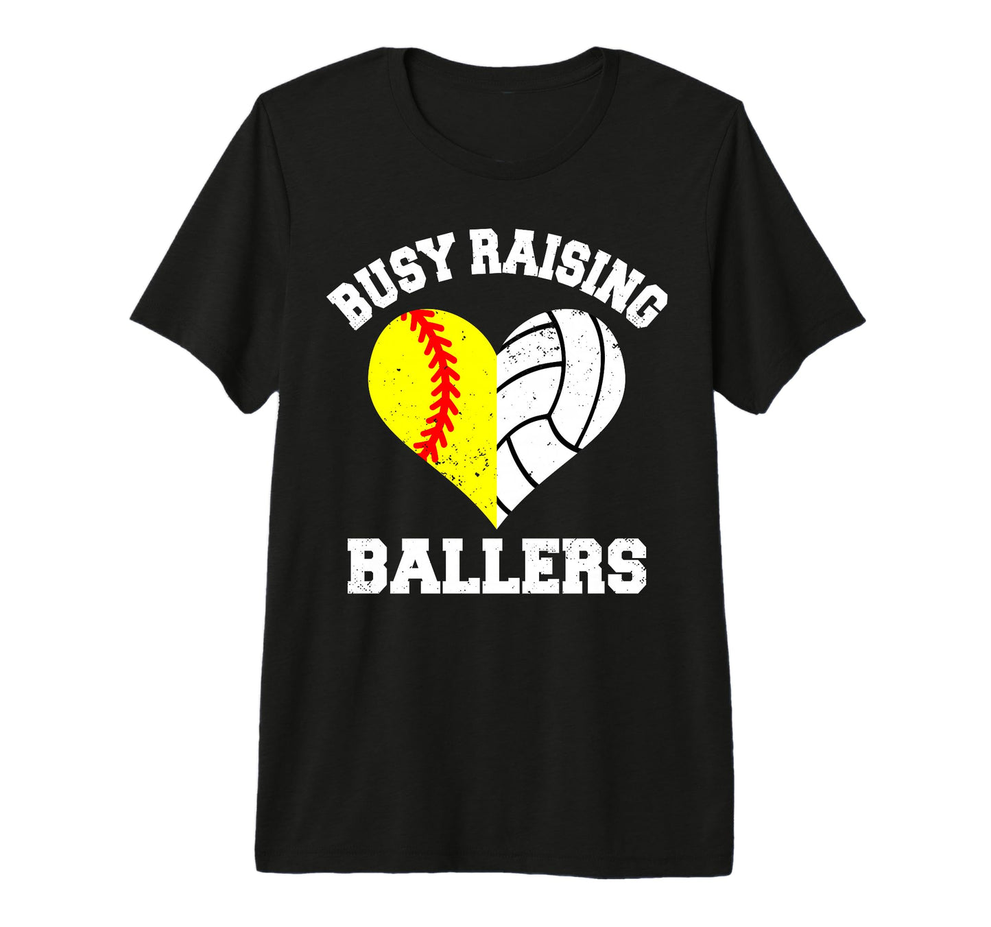 Busy Raising Ballers Softball Volleyball T-Shirt - Graphic Print Men Women - T-Shirt, Sweatshirt, Hoodie