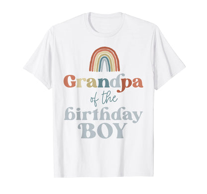 Mens Grandpa Birthday Boho Rainbow T-Shirt - Custom Art Print for Adults - T-Shirt, Sweatshirt, Hoodie