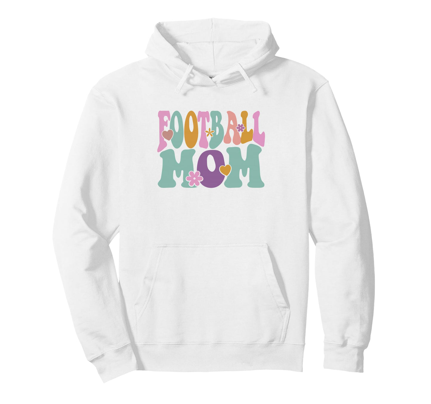 Groovy Football Mom Game Day Mama Hoodie - Casual Everyday Wear Unisex - T-Shirt, Sweatshirt, Hoodie