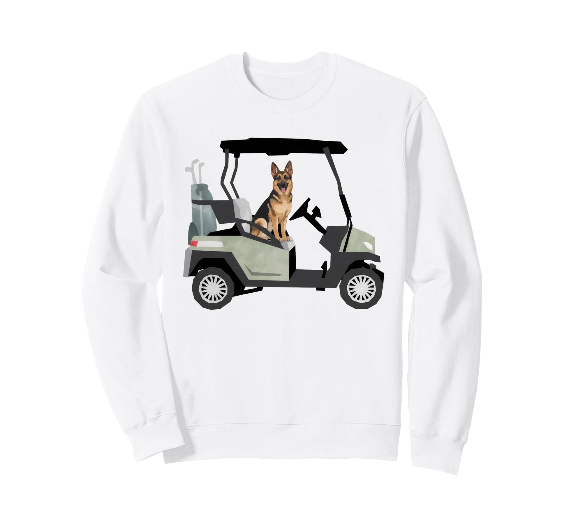 German Shepherd Dad Golf Car Golfing Sweatshirt - Trendy Graphic Men Women - T-Shirt, Sweatshirt, Hoodie