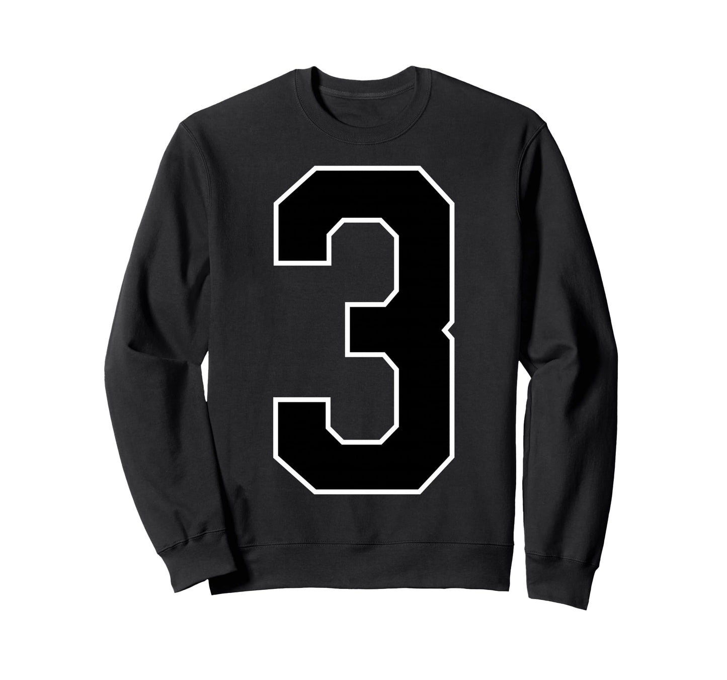 Black Sport Team Number 3 Sweatshirt - Custom Art Print Men Women - T-Shirt, Sweatshirt, Hoodie