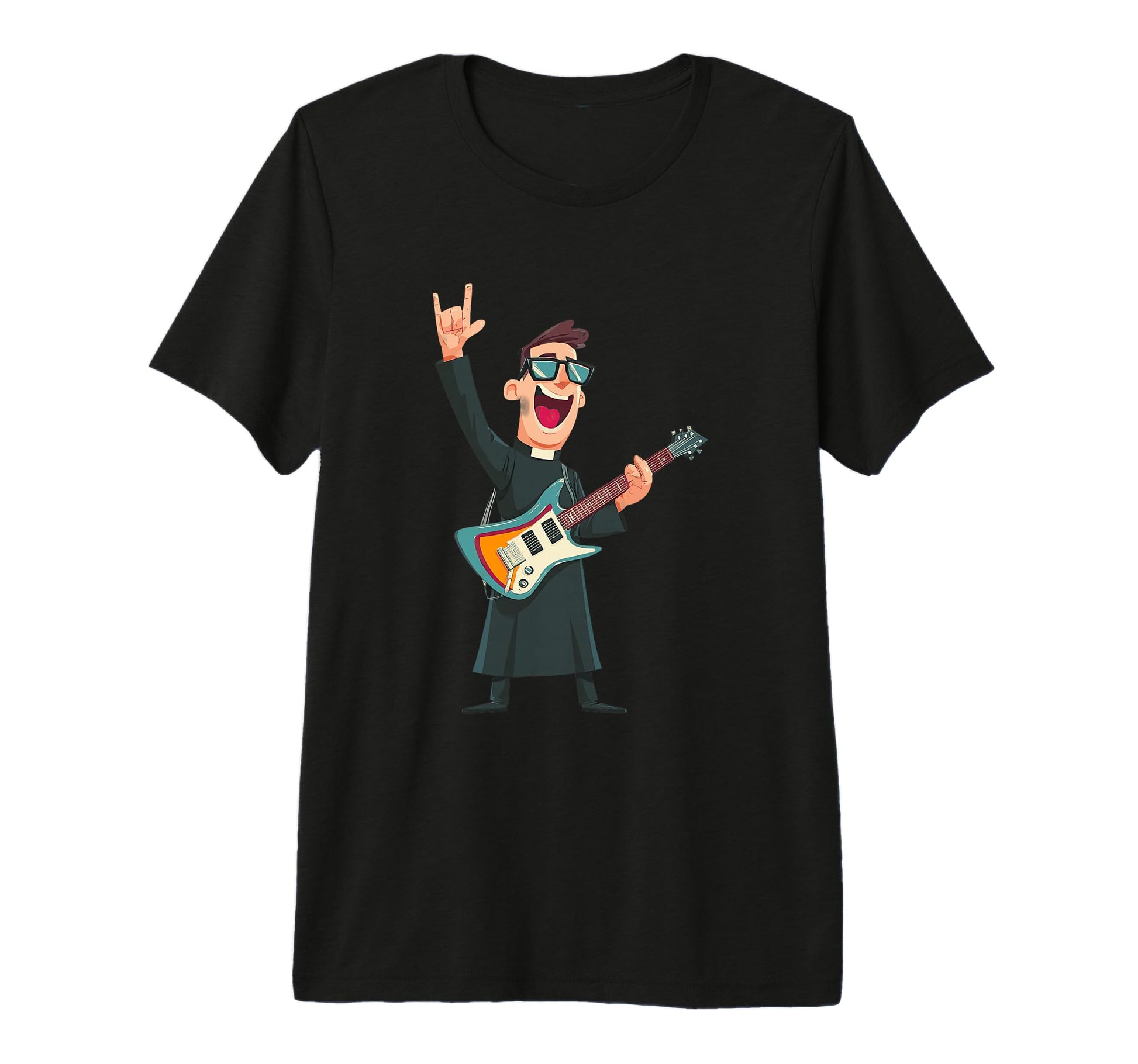 Rockstar Priest Sunglasses Electric T-Shirt - Minimalist Print for Adults - T-Shirt, Sweatshirt, Hoodie