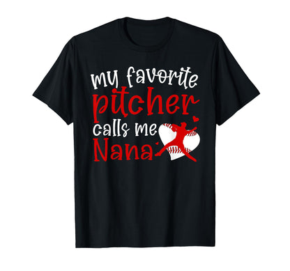 My Favorite Baseball Pitcher Nana T-Shirt - Custom Art Print for Adults - T-Shirt, Sweatshirt, Hoodie