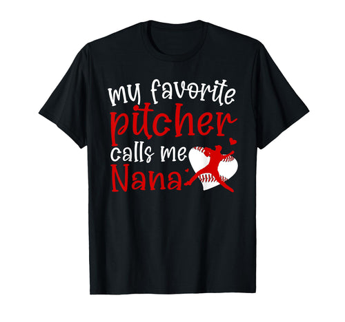 My Favorite Baseball Pitcher Nana T-Shirt - Custom Art Print for Adults - T-Shirt, Sweatshirt, Hoodie