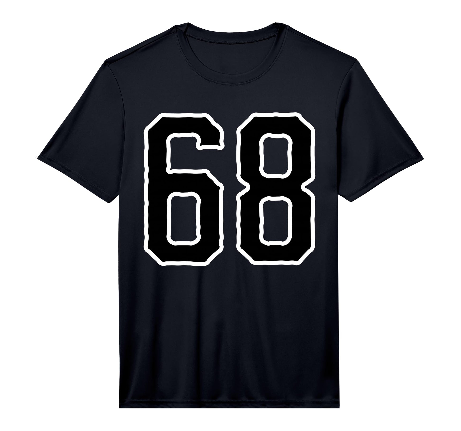 Number 68 White Black Sports Team T-Shirt - Unique Graphic for Adults - T-Shirt, Sweatshirt, Hoodie
