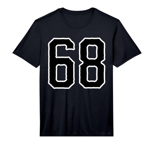 Number 68 White Black Sports Team T-Shirt - Unique Graphic for Adults - T-Shirt, Sweatshirt, Hoodie