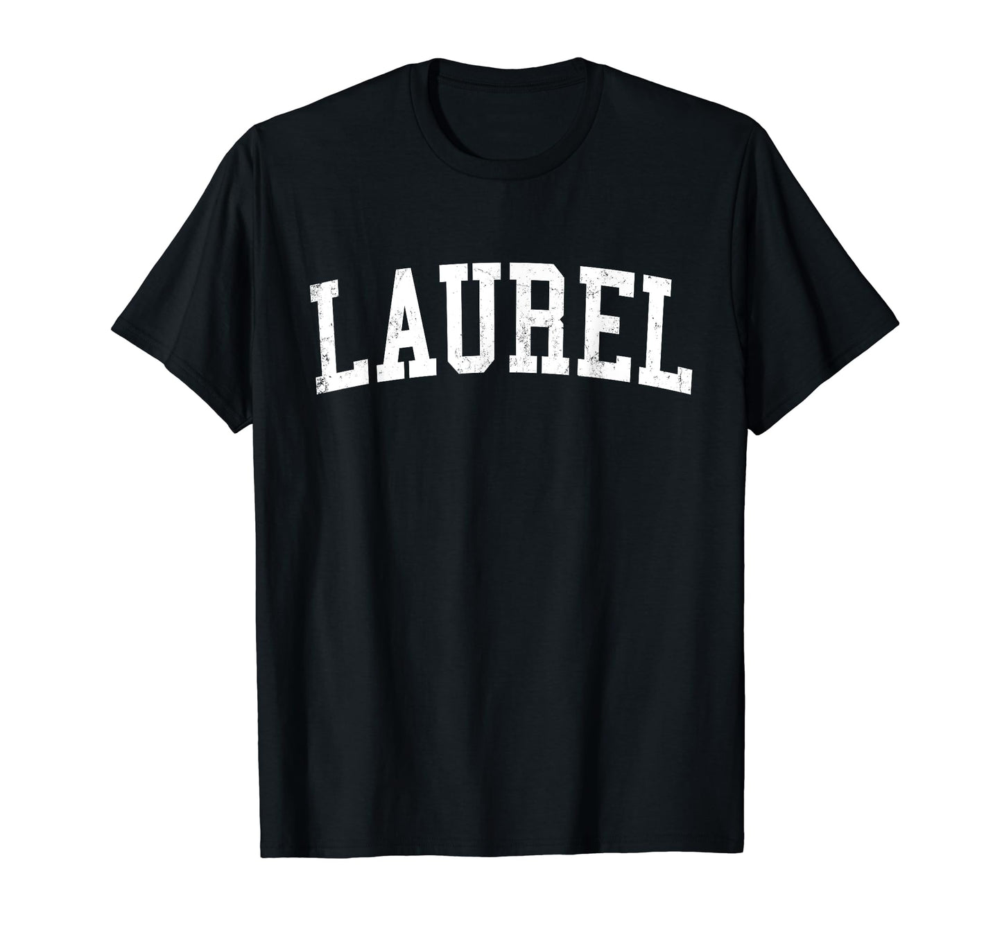 Laurel Ms Distressed White Varsity T-Shirt - Minimalist Print Men Women - T-Shirt, Sweatshirt, Hoodie