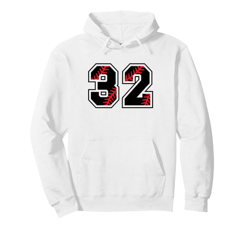 Baseball Number 32 Hoodie - Minimalist Print Unisex - T-Shirt, Sweatshirt, Hoodie