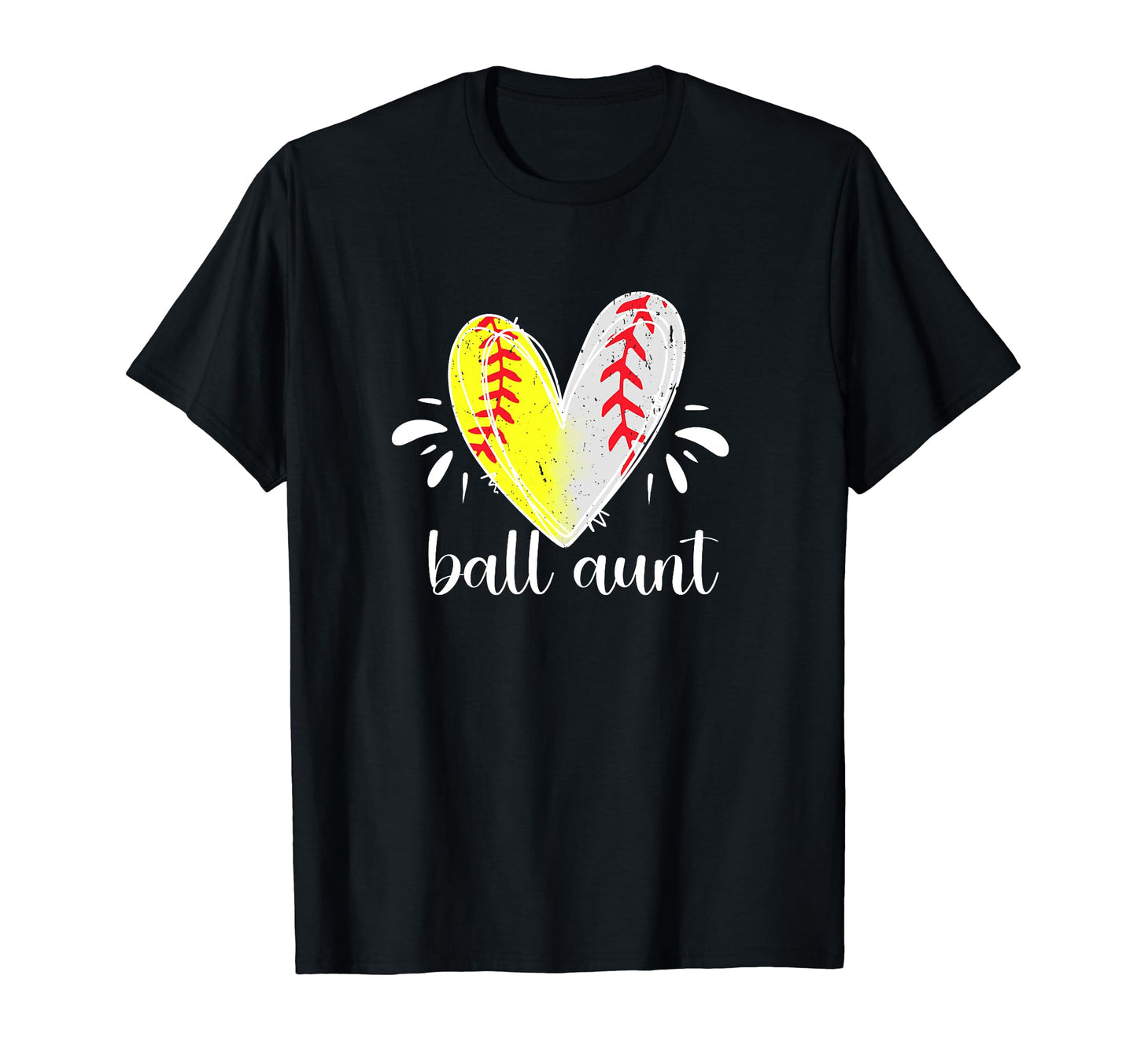 Ball Aunt Heart Baseball Softball T-Shirt - Fun Novelty Design Men Women - T-Shirt, Sweatshirt, Hoodie