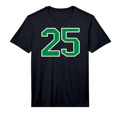 White Green Sports Team Number 25 T-Shirt - Fun Novelty Design Men Women - T-Shirt, Sweatshirt, Hoodie