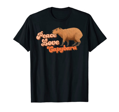Peace Love Capybara Giant Cavy T-Shirt - Aesthetic Graphic for Adults - T-Shirt, Sweatshirt, Hoodie